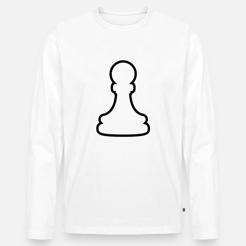 Weiße Bauer Figur - Männer Premium Bio Langarmshirt - Weiß