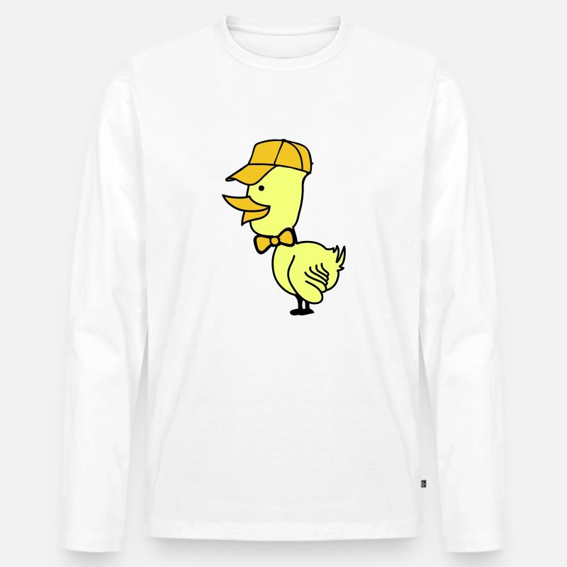 ente cap - Männer Premium Bio Langarmshirt - Weiß
