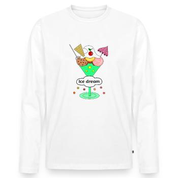 Ice dream - Männer Premium Bio Langarmshirt - Weiß - Vorne - Nico (187cm)