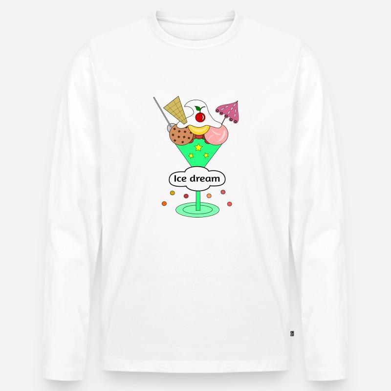 Ice dream - Männer Premium Bio Langarmshirt - Weiß