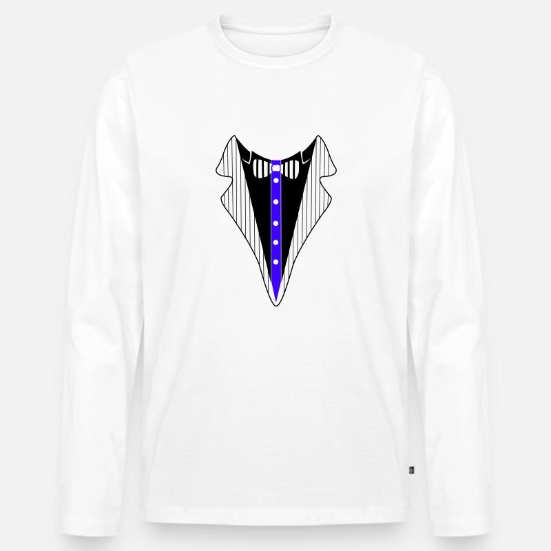 tuxedo hemd - Männer Premium Bio Langarmshirt - Weiß