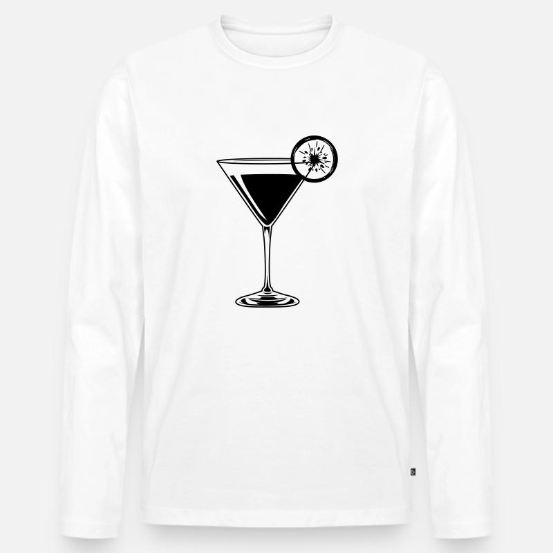 cocktail - Männer Premium Bio Langarmshirt - Weiß