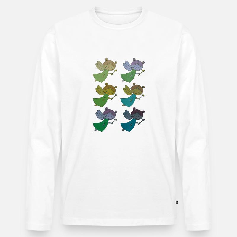 fee 6fach bunt - Männer Premium Bio Langarmshirt - Weiß