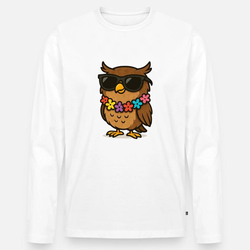 eule sonnenbrille - Männer Premium Bio Langarmshirt - Weiß
