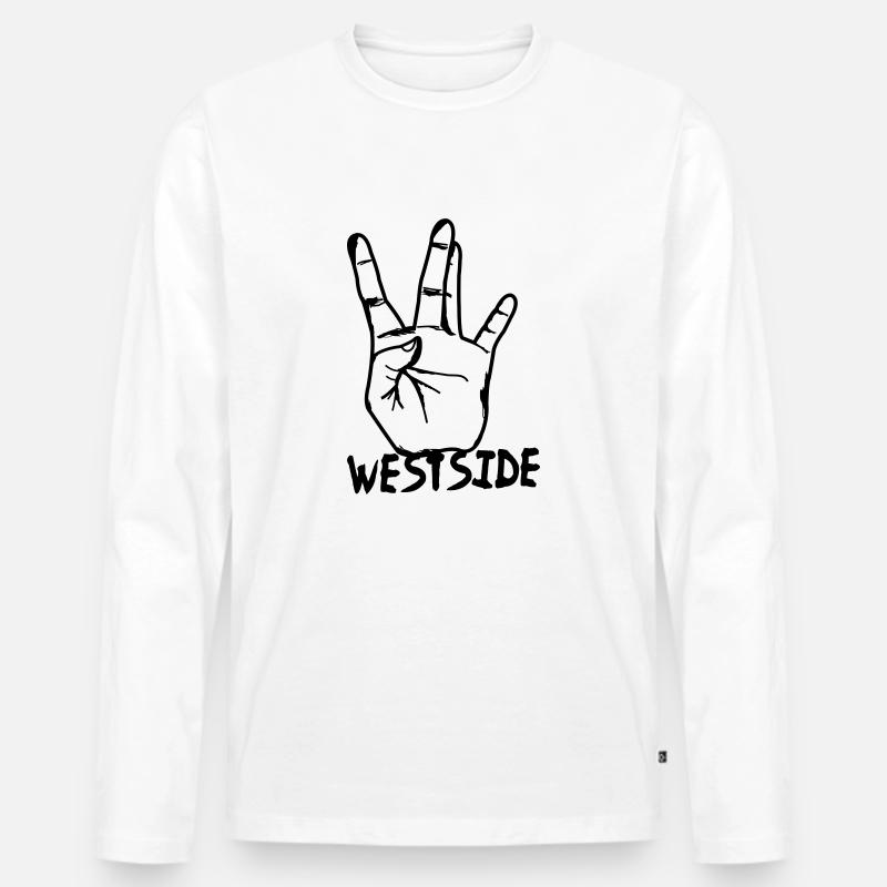 westcoast hand - Männer Premium Bio Langarmshirt - Weiß