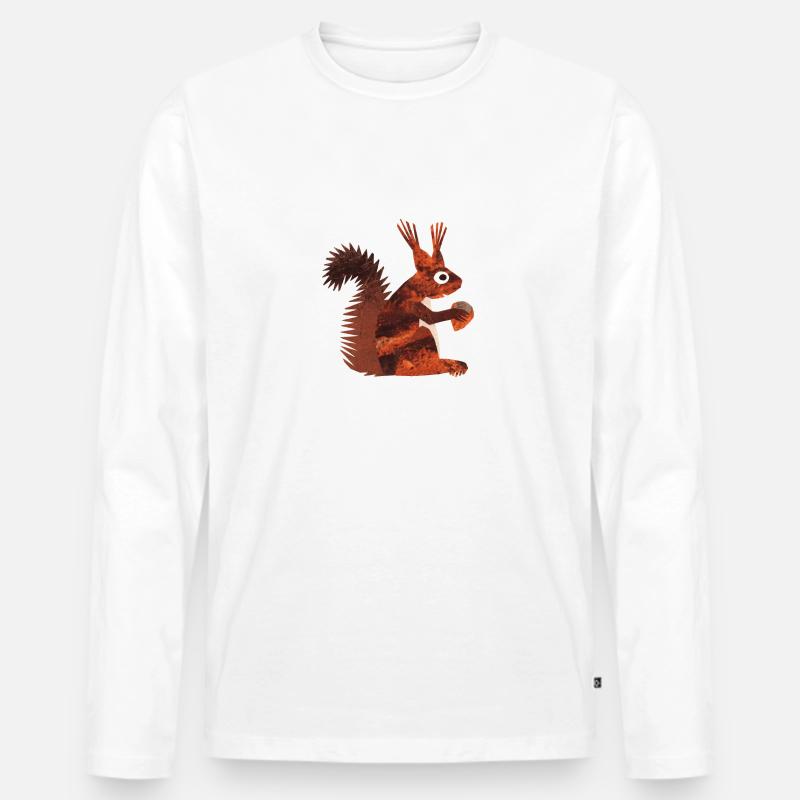 Eichhörnchen - Männer Premium Bio Langarmshirt - Weiß