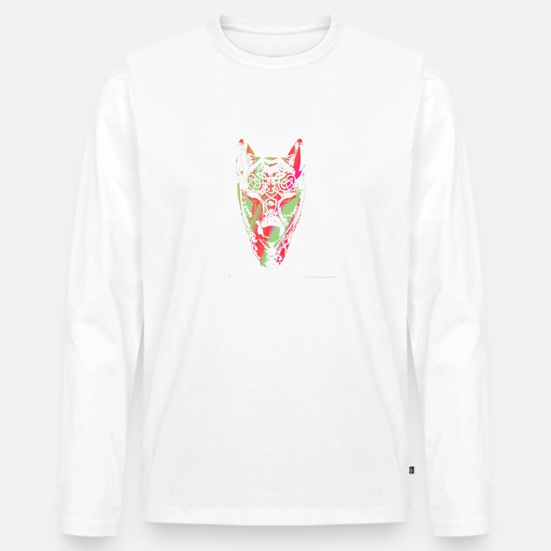 Wolf, Wikinger, germanen, asgard, midgard,valhalla - Männer Premium Bio Langarmshirt - Weiß