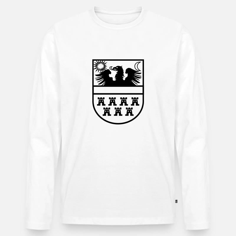 Wappen Siebenbürgen einfarbig - Männer Premium Bio Langarmshirt - Weiß