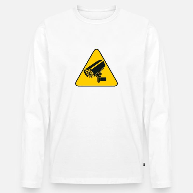 Videoüberwachung - Männer Premium Bio Langarmshirt - Weiß