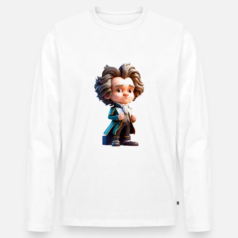 The little Beethoven - Männer Premium Bio Langarmshirt - Weiß