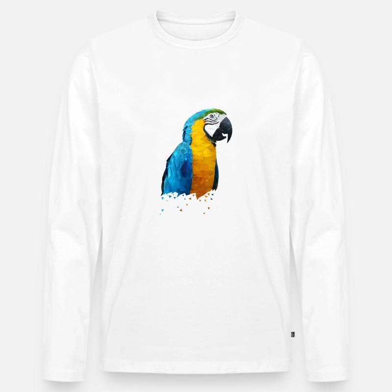 Papagei - Männer Premium Bio Langarmshirt - Weiß