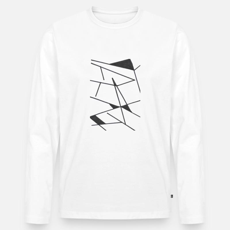 Phasen - Männer Premium Bio Langarmshirt - Weiß