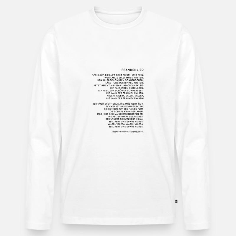 Frankenlied Franken - Männer Premium Bio Langarmshirt - Weiß
