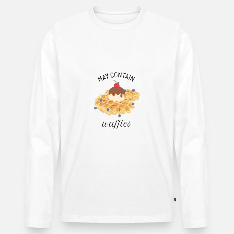 Waffeln - Männer Premium Bio Langarmshirt - Weiß