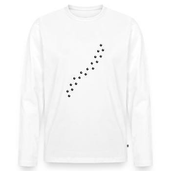 Animal tracks deer deer hoof traces - Men's Premium Organic Long Sleeve Shirt - white - Front - Nico (187cm)