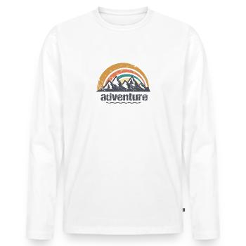 adventure - Männer Premium Bio Langarmshirt - Weiß - Vorne - Nico (187cm)
