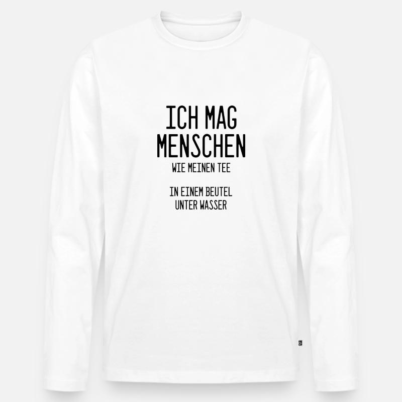 Ich mag Menschen.. - Männer Premium Bio Langarmshirt - Weiß