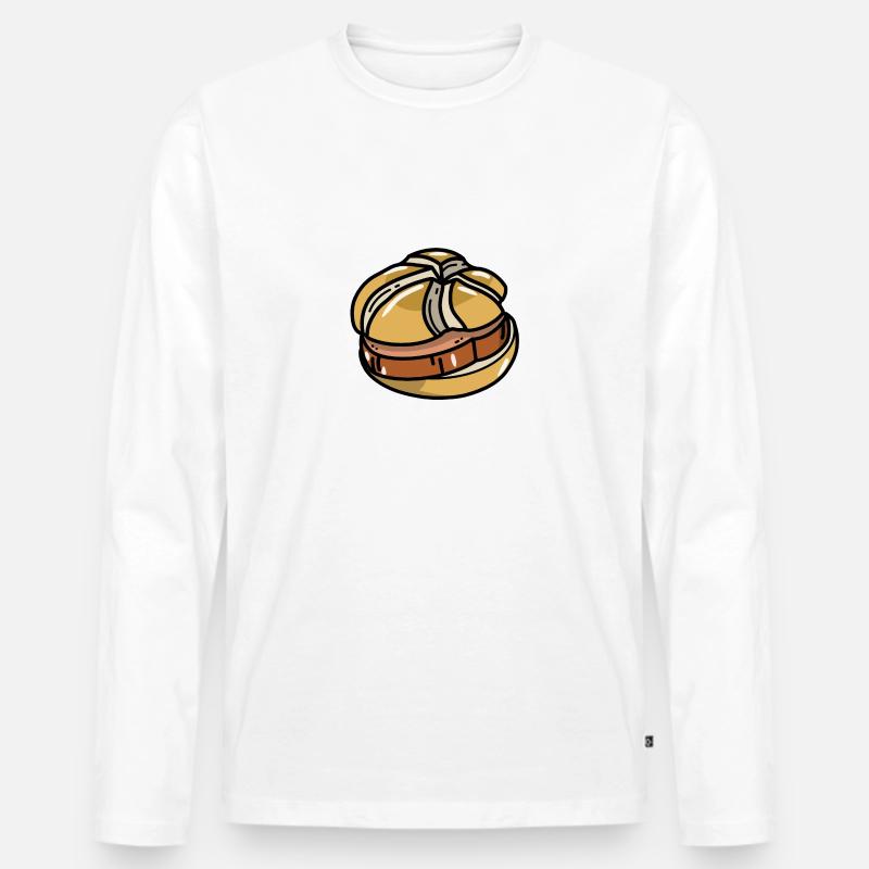 Comic Leberkäs Leberkäse Fleischkäse Brötchen - Männer Premium Bio Langarmshirt - Weiß