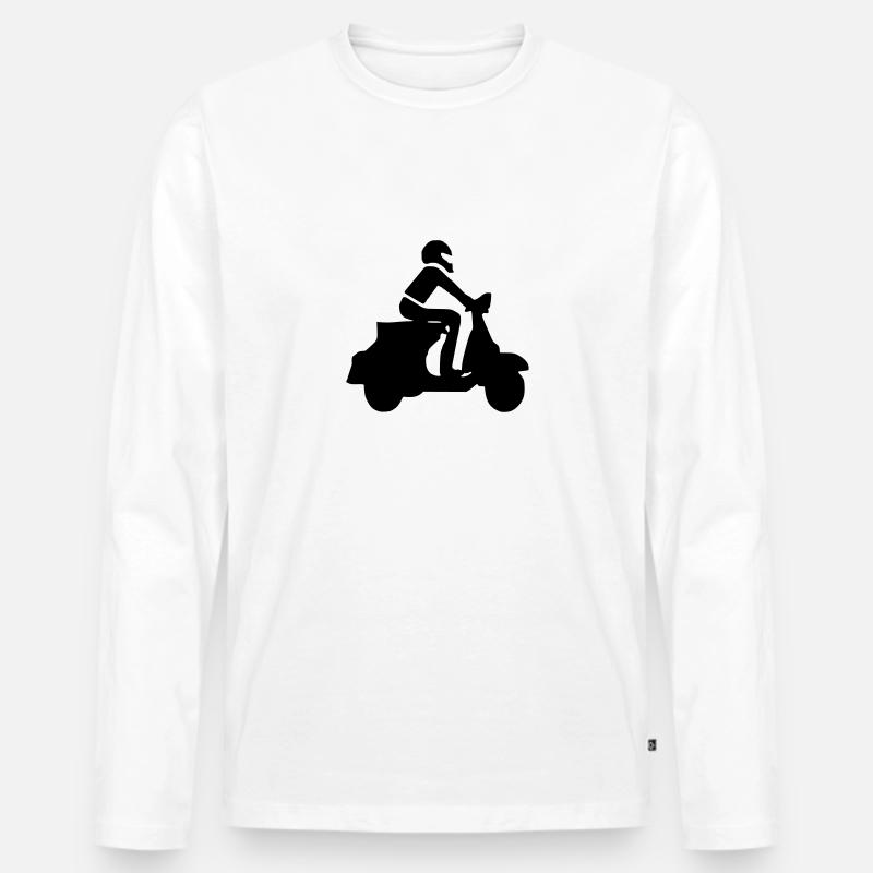Motorroller Roller Blechroller Schaltroller - Männer Premium Bio Langarmshirt - Weiß