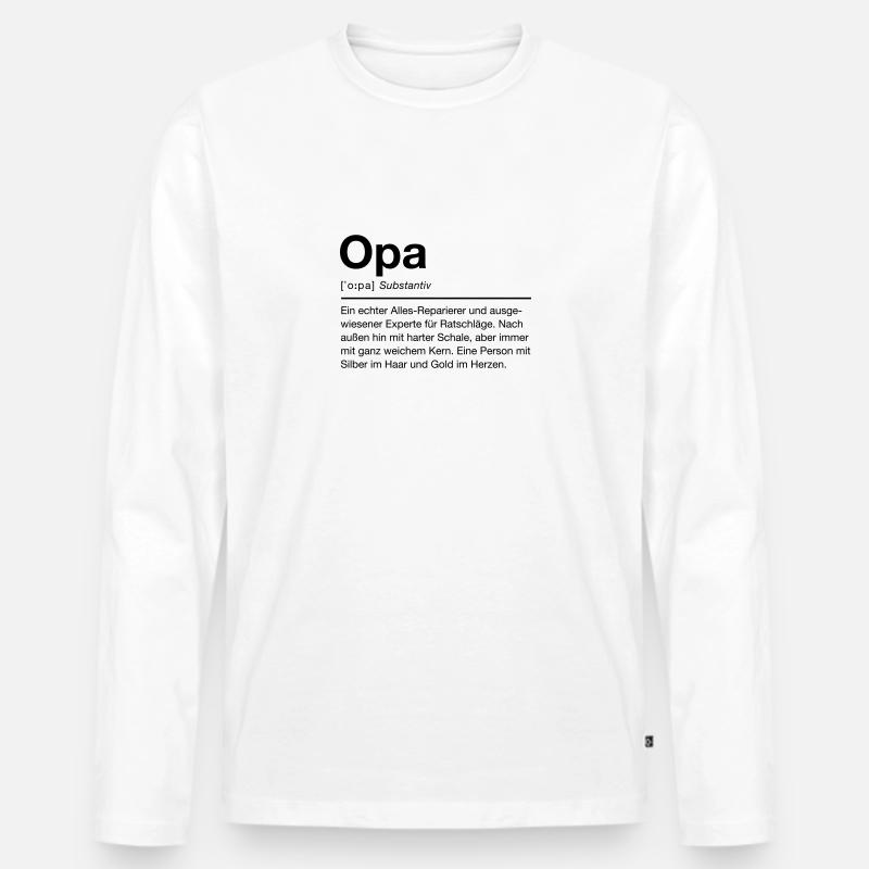 Opa - Männer Premium Bio Langarmshirt - Weiß