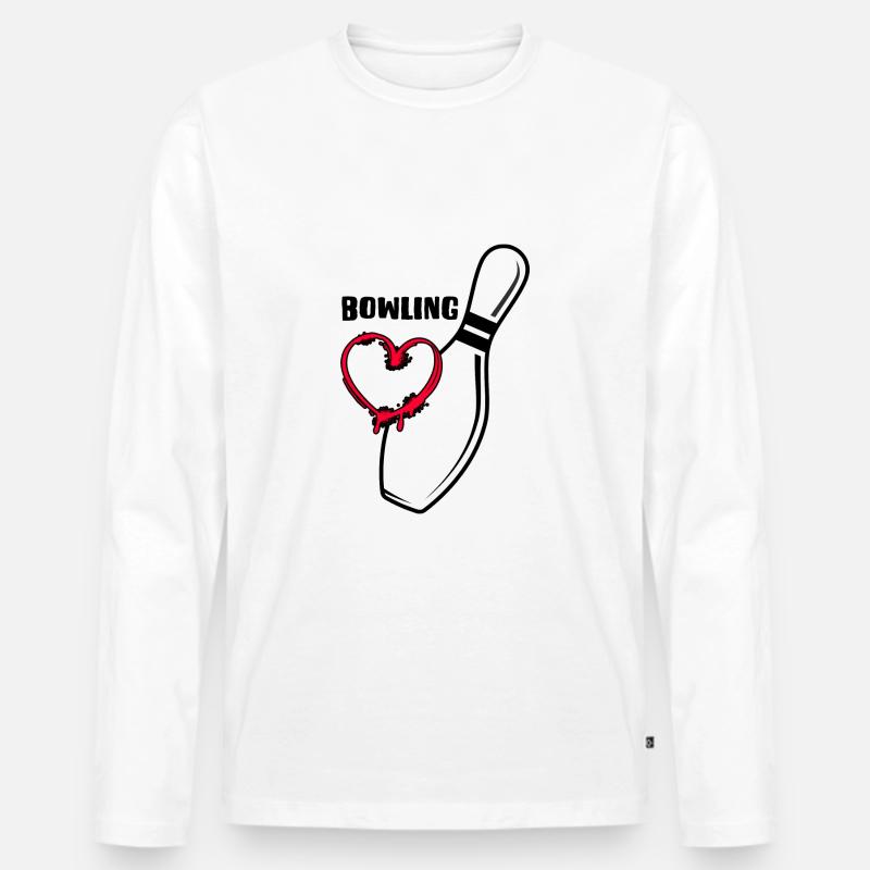 bowling strike bowlingbahn bowling-love - Männer Premium Bio Langarmshirt - Weiß