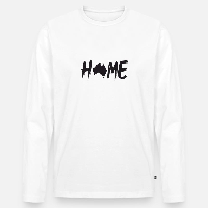 HOME AUSTRALIA - Männer Premium Bio Langarmshirt - Weiß