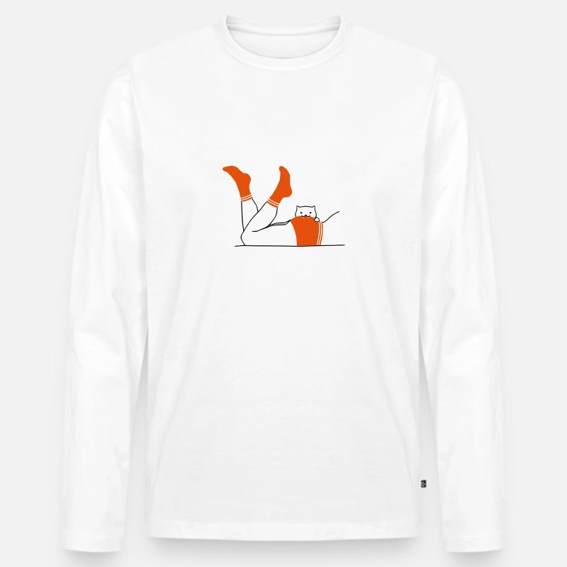 Katzenbisse! (Herrenversion) - Männer Premium Bio Langarmshirt - Weiß