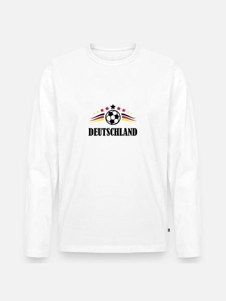 fussball design deutschland - Männer Premium Bio Langarmshirt - Weiß
