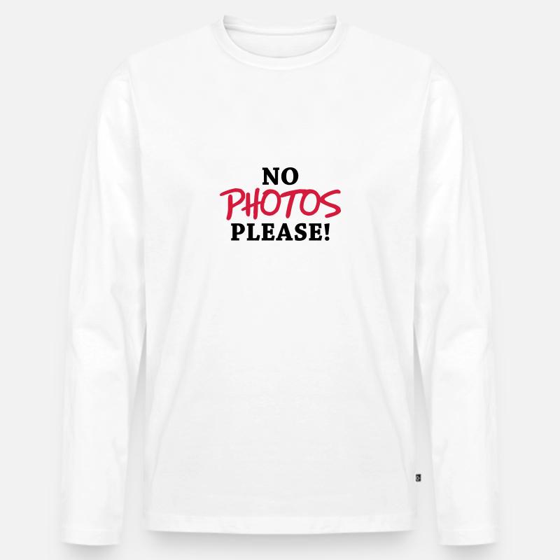 No photos please - Männer Premium Bio Langarmshirt - Weiß