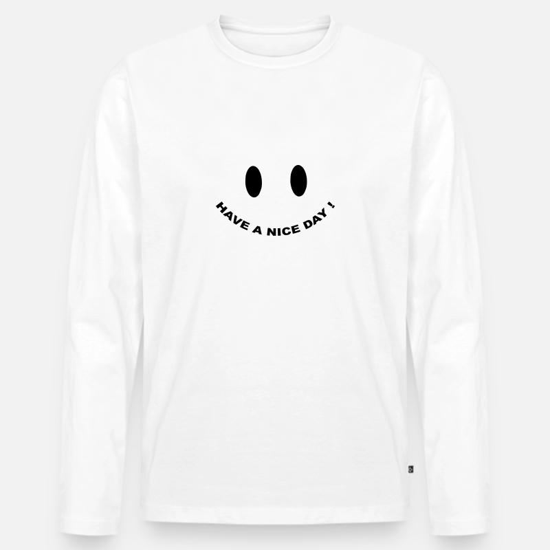 Nice Day - Männer Premium Bio Langarmshirt - Weiß