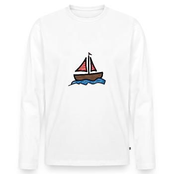 Ship, Sailing, Boat - Men's Premium Organic Long Sleeve Shirt - white - Front - Nico (187cm)