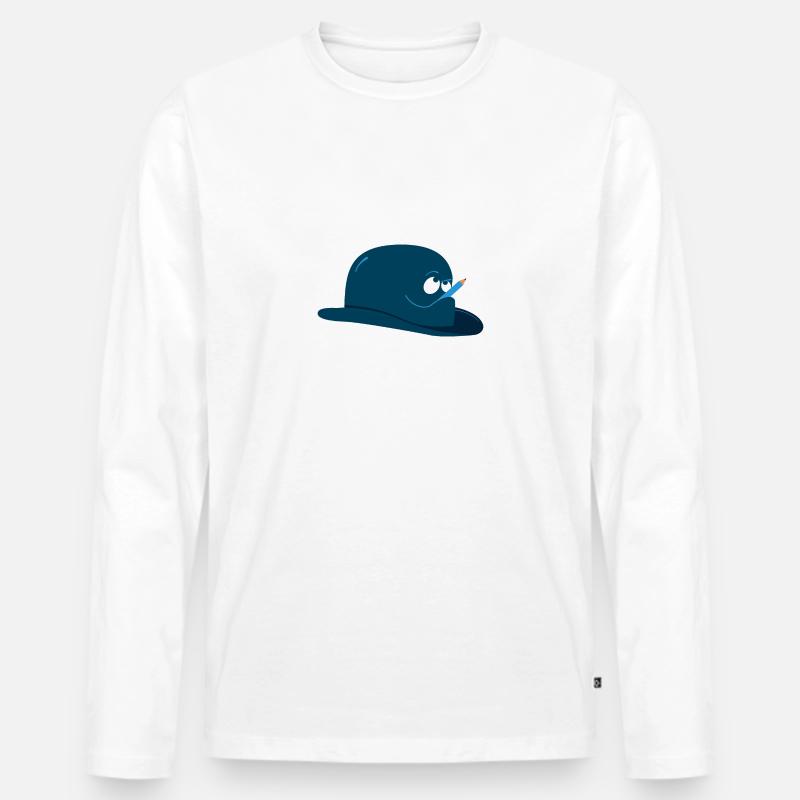 Denkhut - Männer Premium Bio Langarmshirt - Weiß