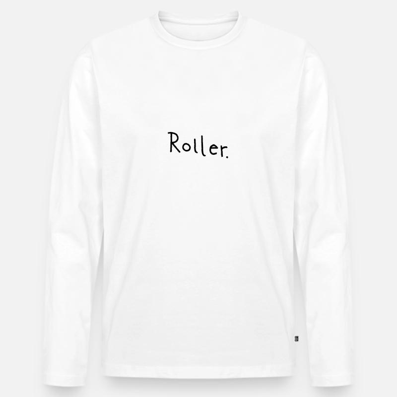 Roller - Männer Premium Bio Langarmshirt - Weiß