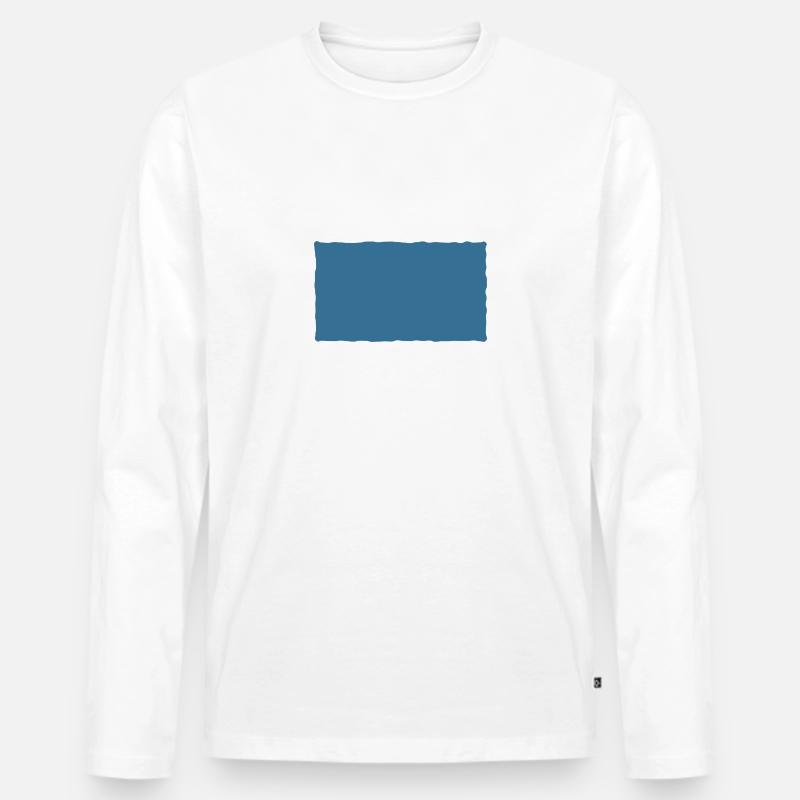 Cherry - rectangle blue - Männer Premium Bio Langarmshirt - Weiß