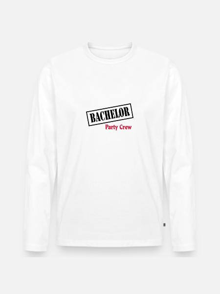 Bachelor Party Crew - Männer Premium Bio Langarmshirt - Weiß