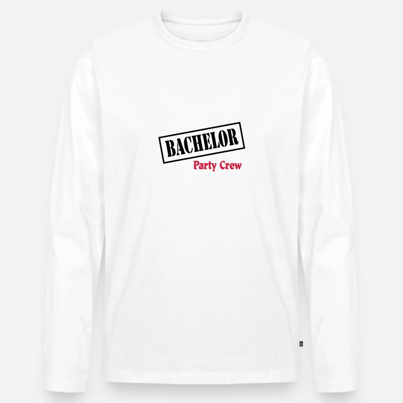 Bachelor Party Crew - Männer Premium Bio Langarmshirt - Weiß