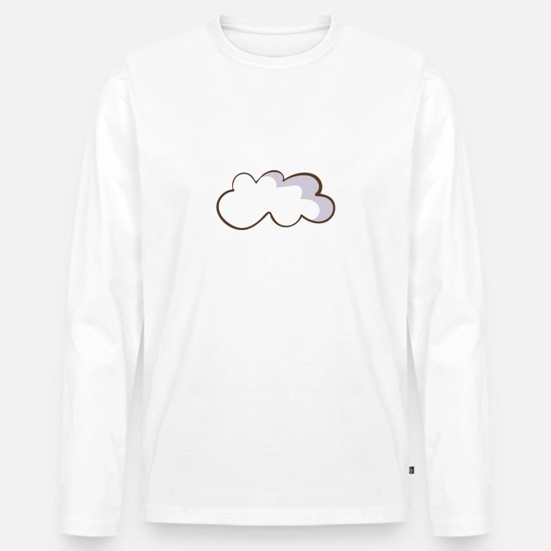 Wolke - Männer Premium Bio Langarmshirt - Weiß