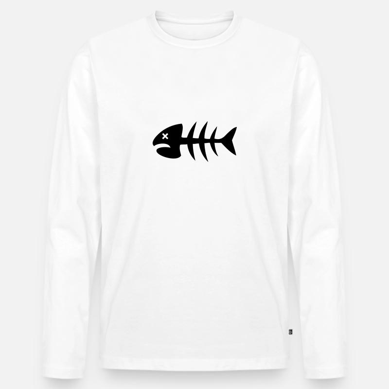 Dead fish - Männer Premium Bio Langarmshirt - Weiß
