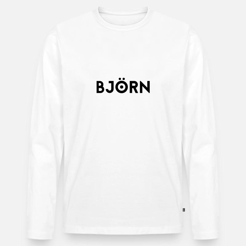 Vorname Björn - Männer Premium Bio Langarmshirt - Weiß