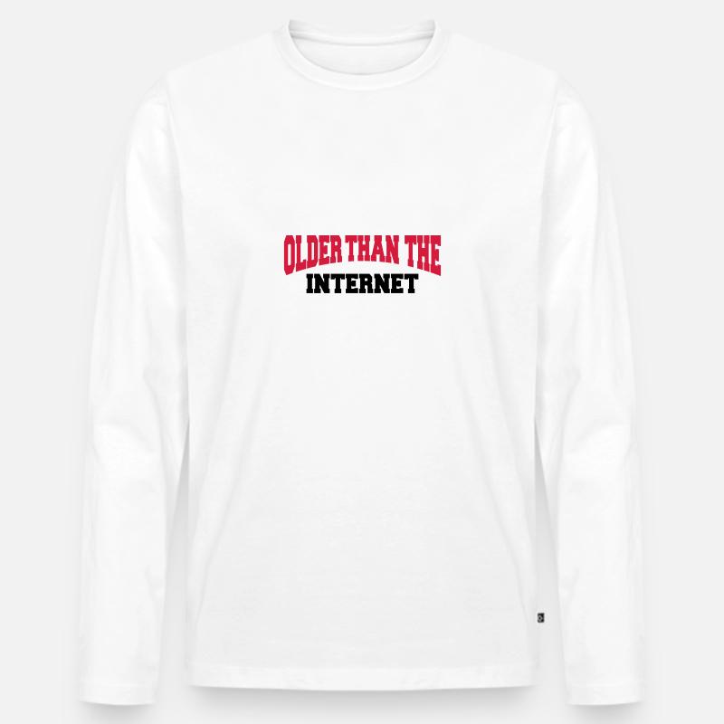 Older than the internet - Männer Premium Bio Langarmshirt - Weiß