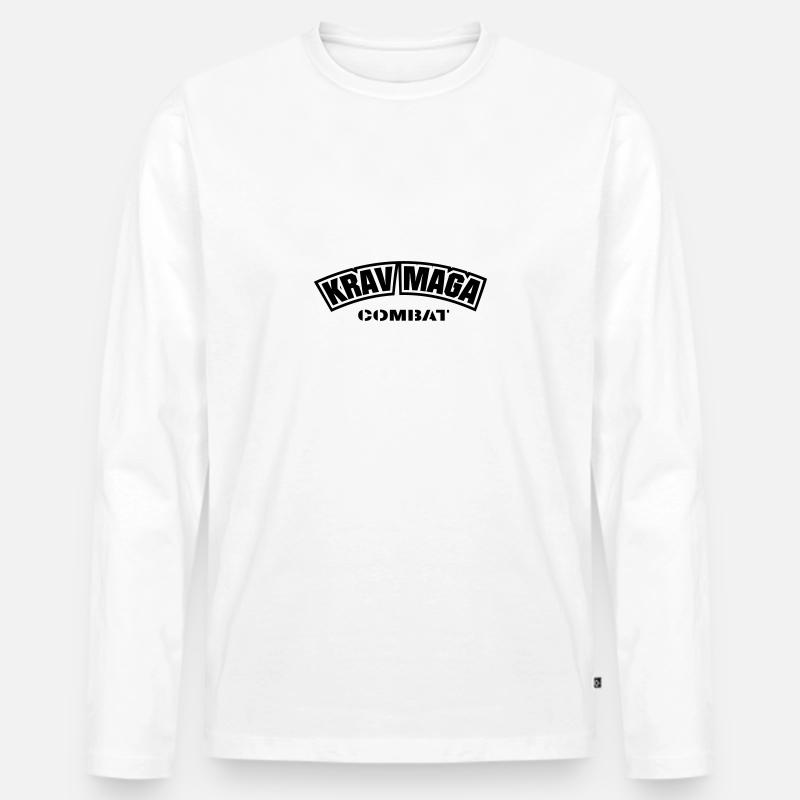 Krav Maga Combat - Männer Premium Bio Langarmshirt - Weiß