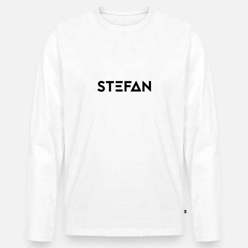 Vorname Stefan - Männer Premium Bio Langarmshirt - Weiß