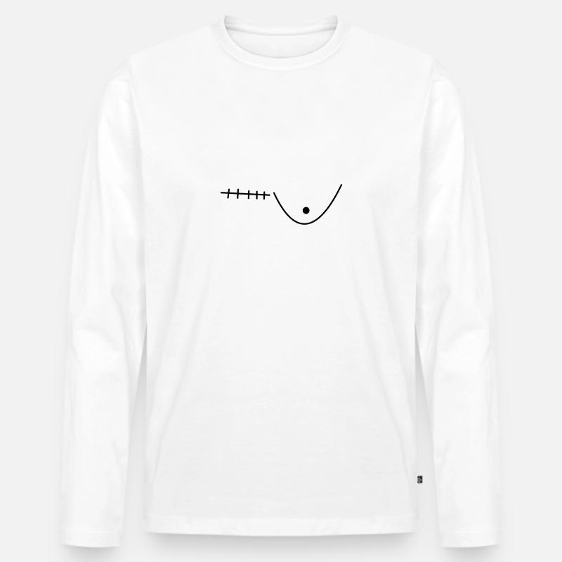 Brustkrebs - Männer Premium Bio Langarmshirt - Weiß