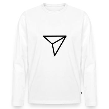 Papierflieger Icon - Männer Premium Bio Langarmshirt - Weiß - Vorne - Nico (187cm)
