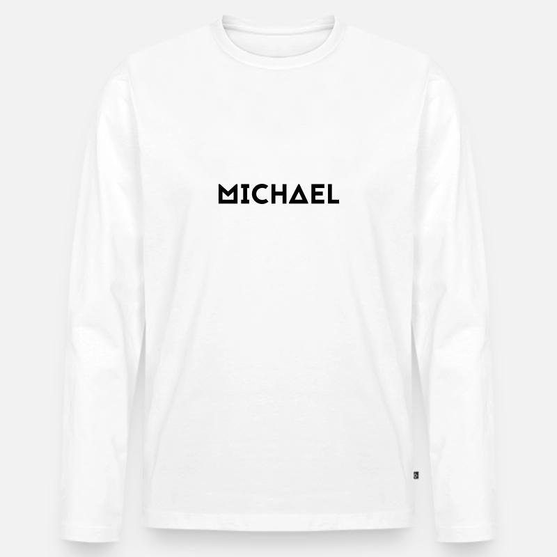 Vorname Michael - Männer Premium Bio Langarmshirt - Weiß