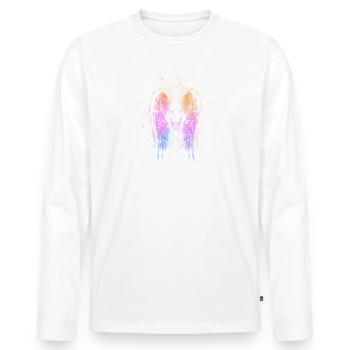 angelwings,wings,watercolor,angel wings,pastel - Men's Premium Organic Long Sleeve Shirt - white - Front - Nico (187cm)