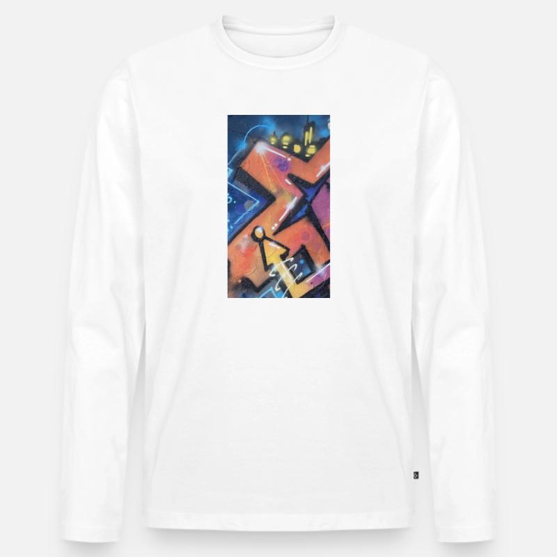 Graffiti Kunst - Männer Premium Bio Langarmshirt - Weiß