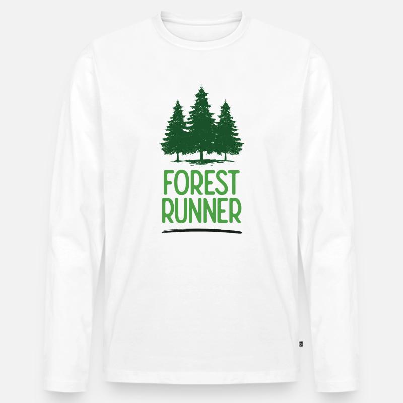 Waldläufer - Männer Premium Bio Langarmshirt - Weiß