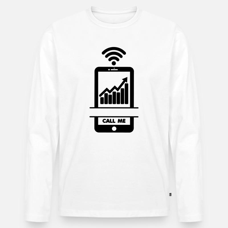 Unternehmensergebnisse steigen? Ruf mich an! - Männer Premium Bio Langarmshirt - Weiß