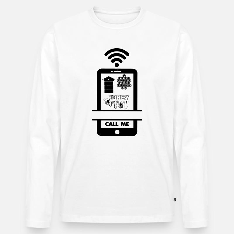 Rufen Sie mich an Imker Honig - Männer Premium Bio Langarmshirt - Weiß